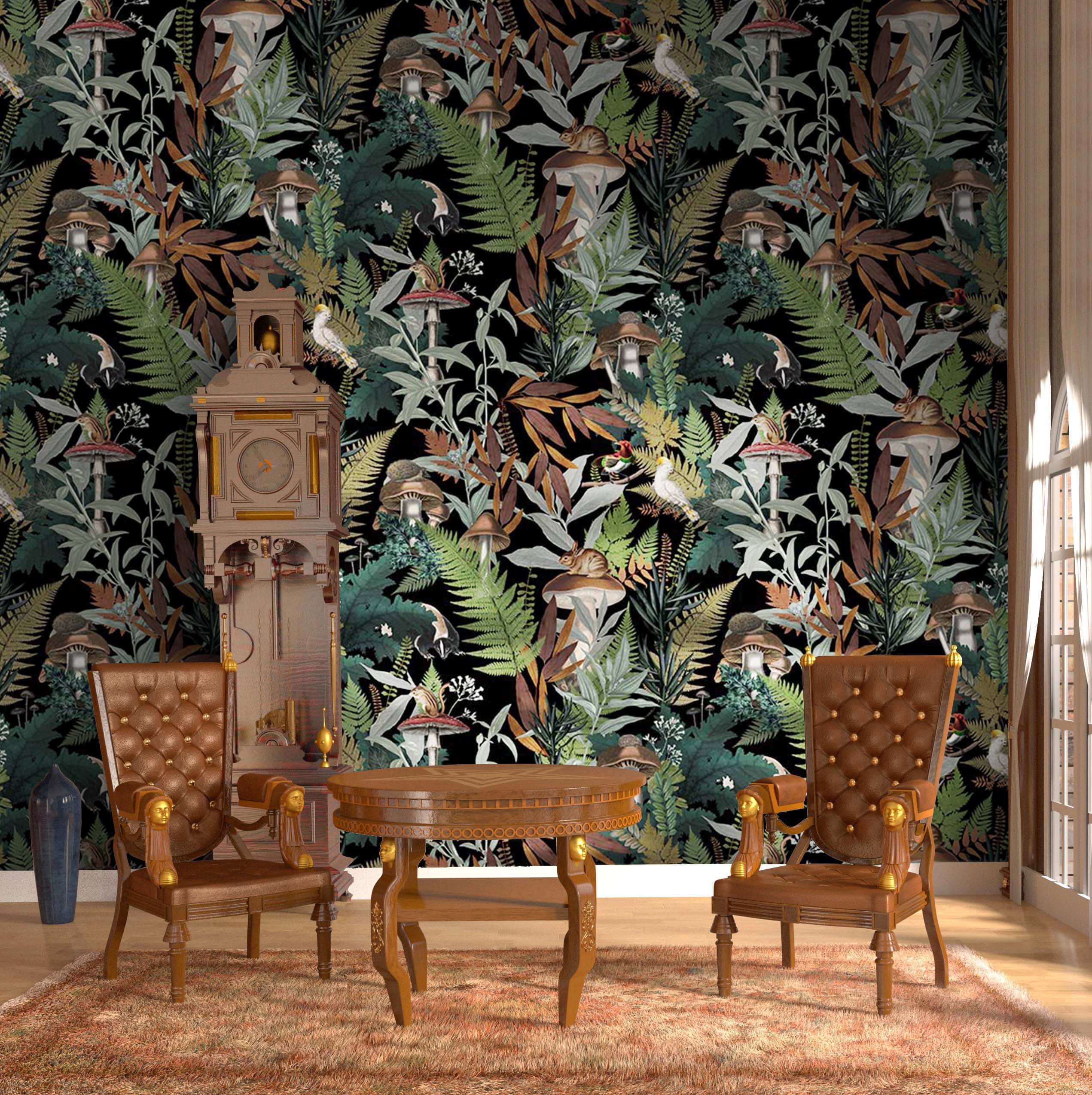 Wilderness, Tropical Jungle Repeat Pattern Wallpaper