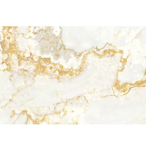 White and Golden Natural Marble Style Wall Wallpaper