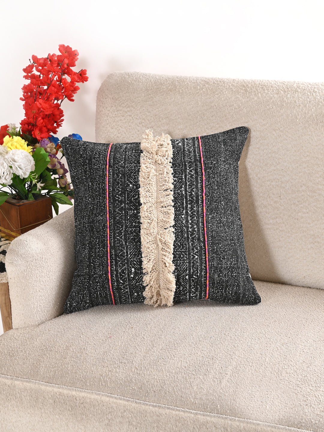 PONTOS - COTTON PRINTED SQUARE CUSHION COVER - ART AVENUE