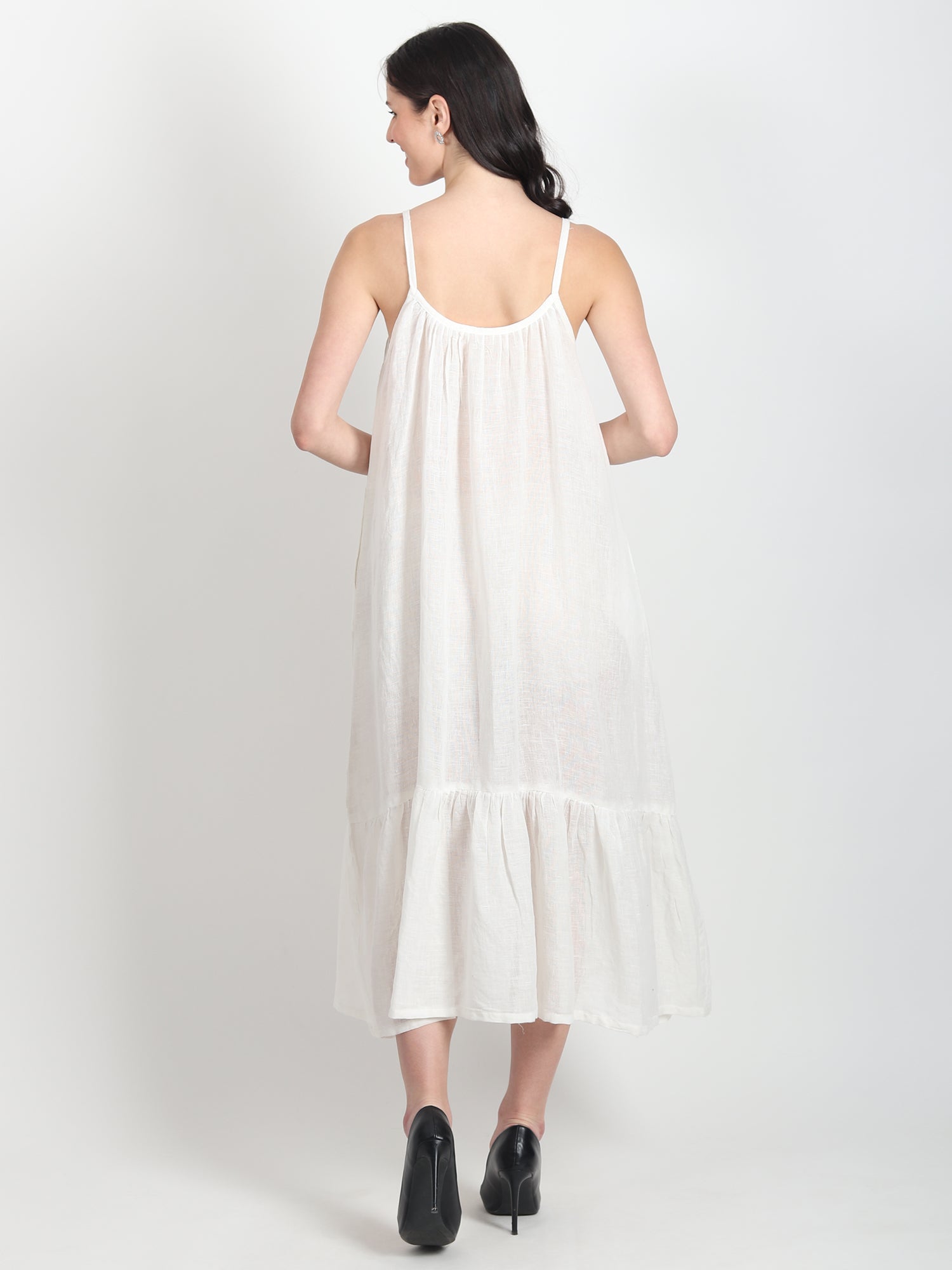 Zoie Embroidered Cotton A-Line Dress