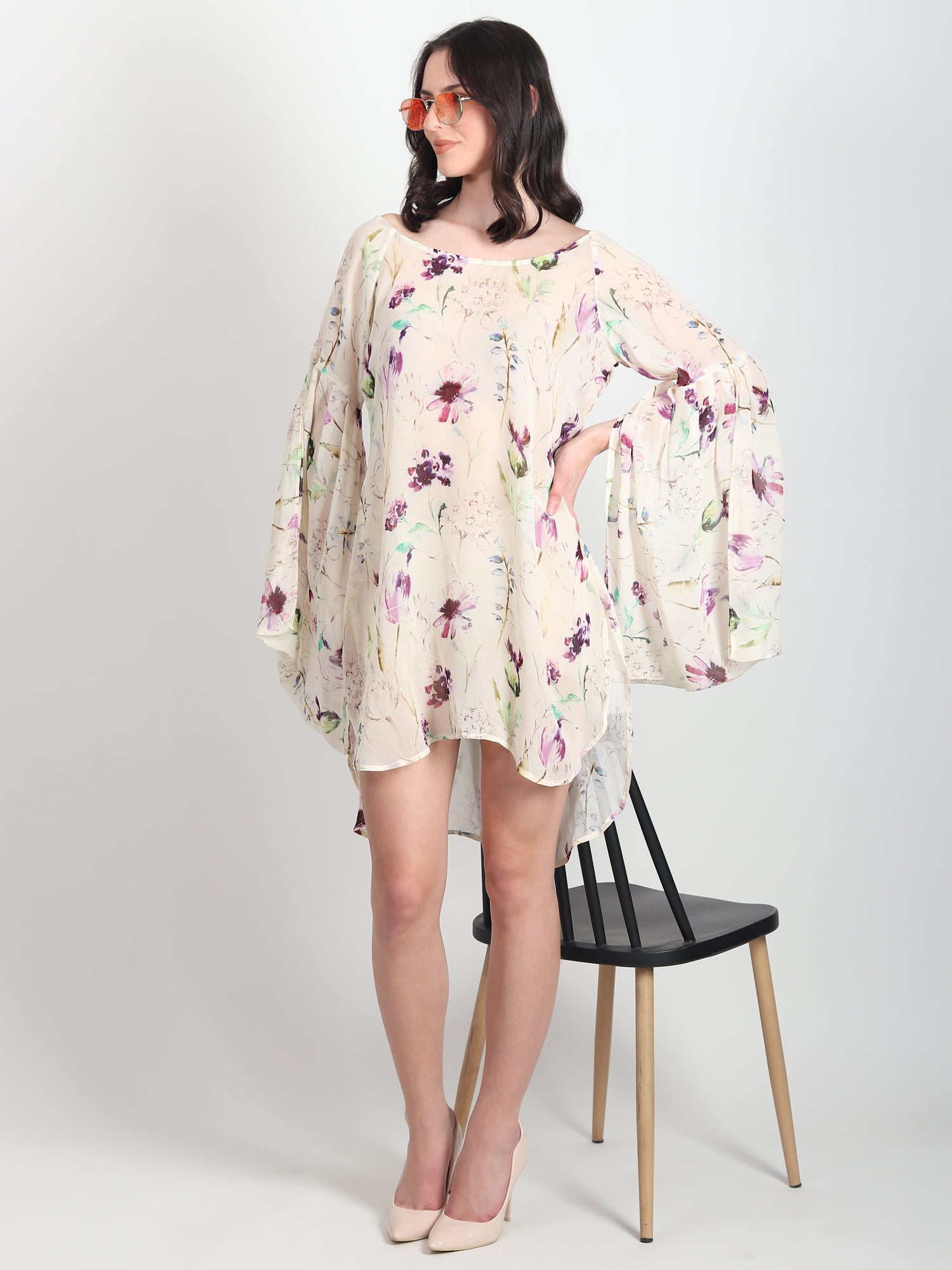 Fern Floral Printed Georgette Dress