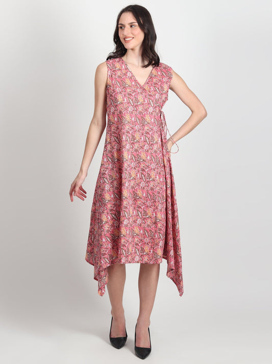 Tracy Printed Cotton A - Line Dress - ART AVENUE