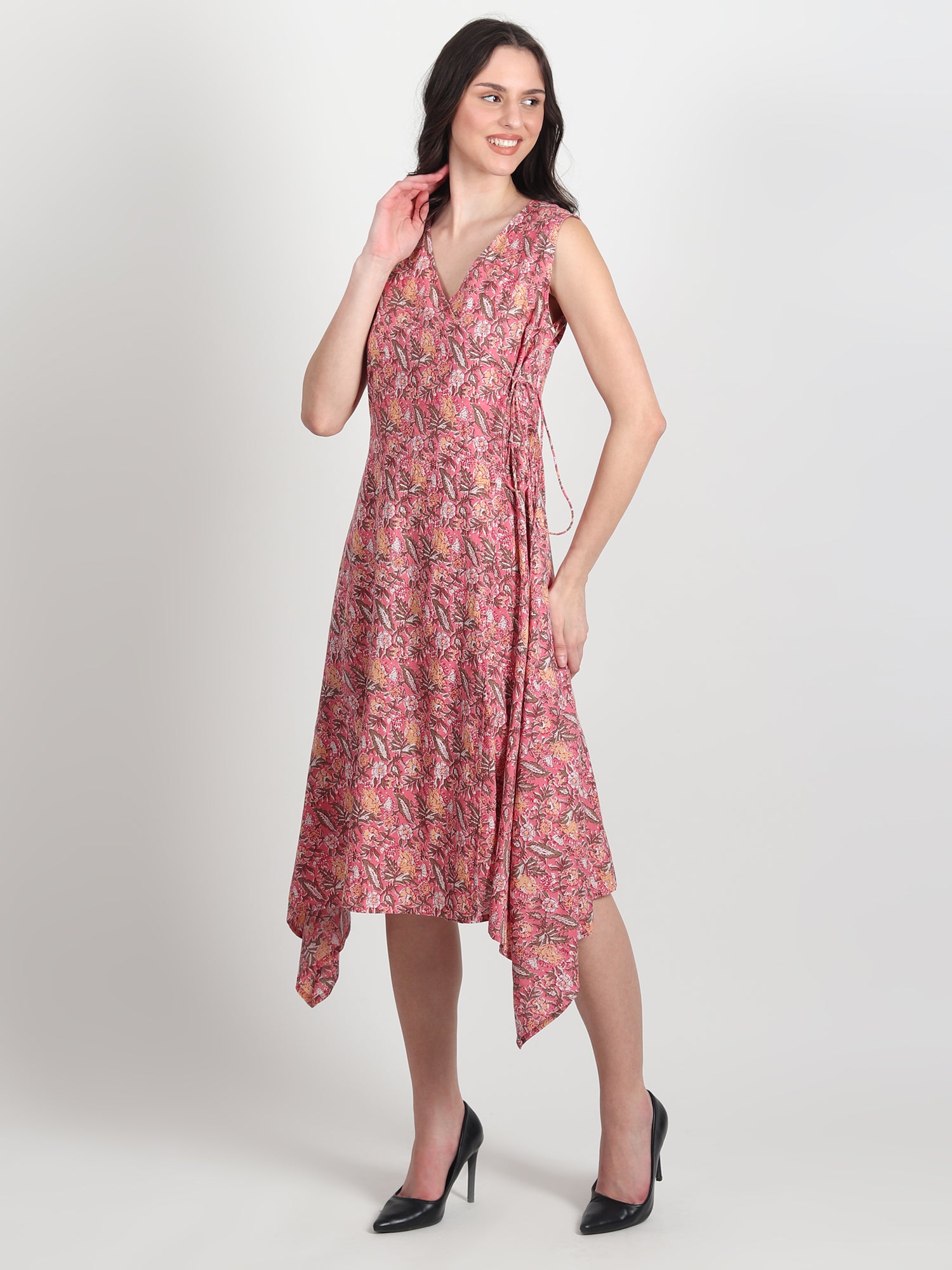 Tracy Printed Cotton A-Line Dress