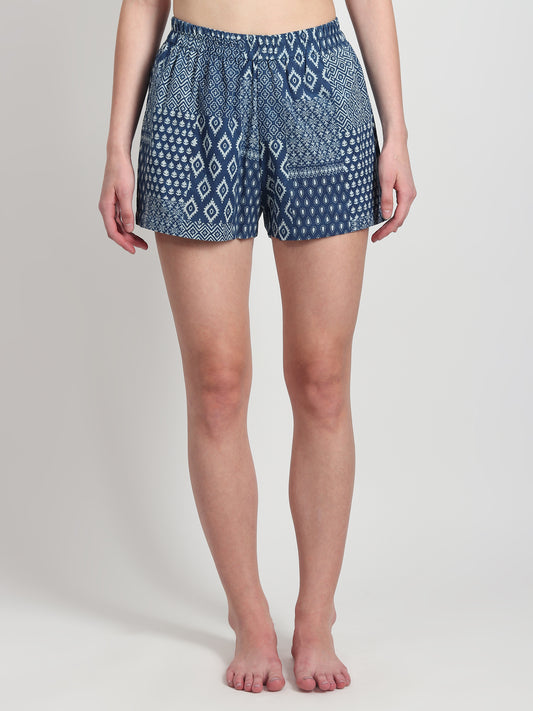 Adolf Block Printed Cotton Shorts