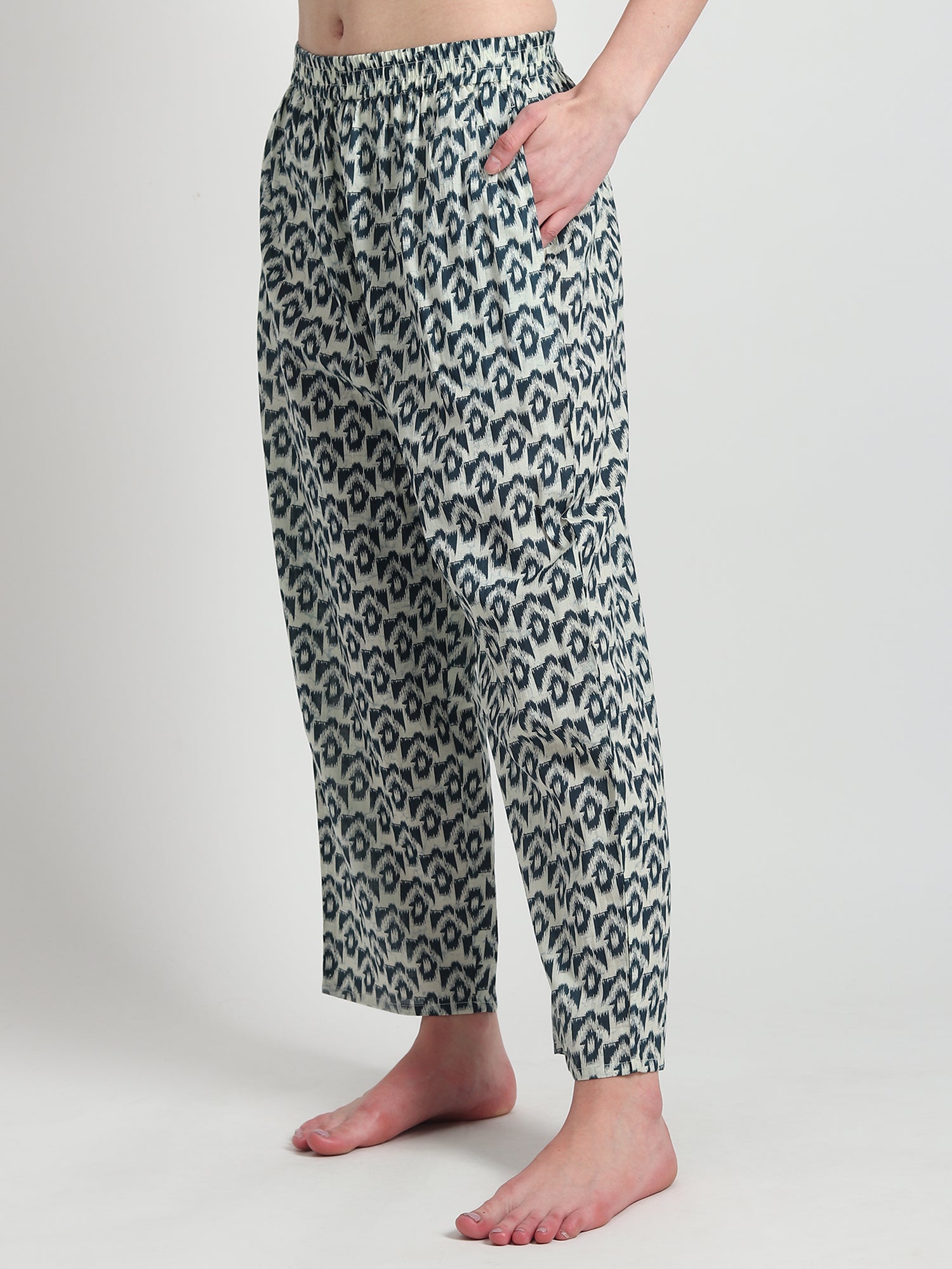 Ara Block Printed Cotton pants