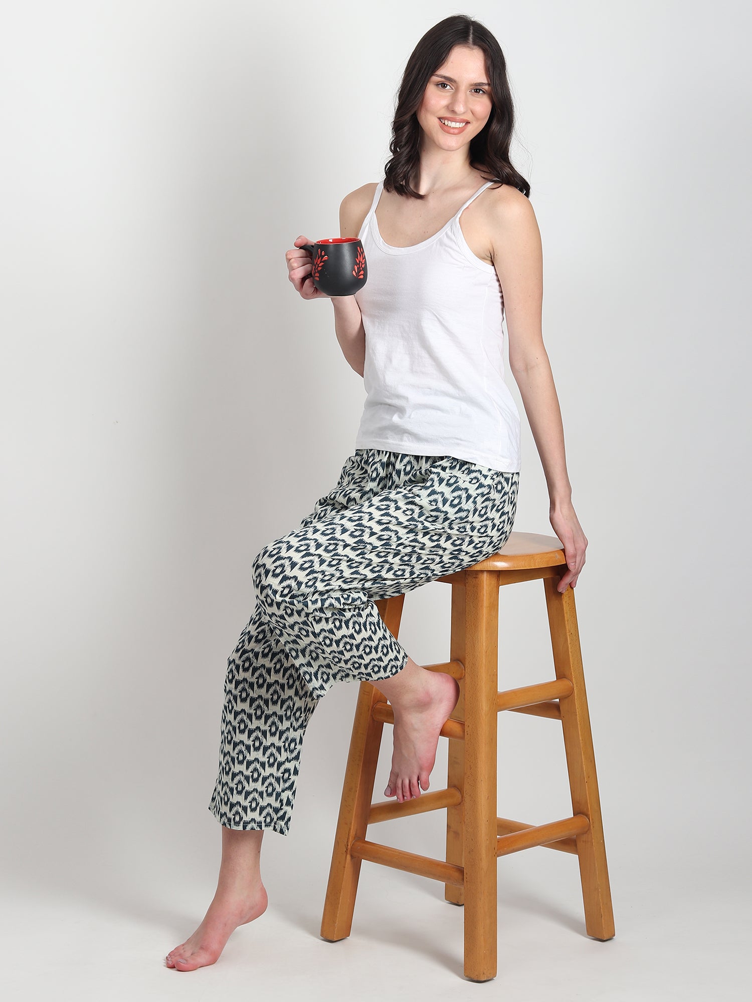 Ara Block Printed Cotton pants