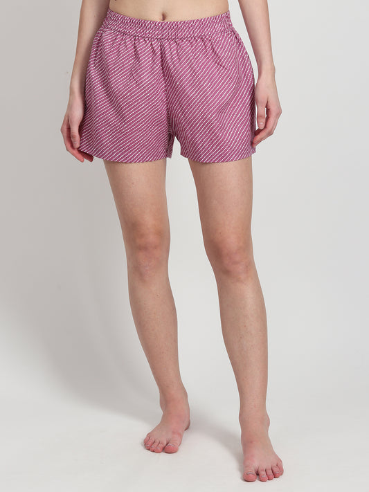 Lilia Block Printed Cotton Shorts