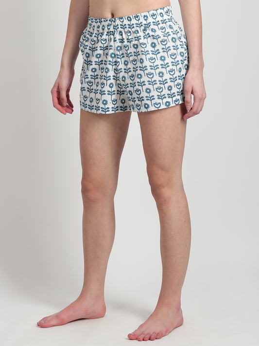 Ren Block Printed Cotton Shorts