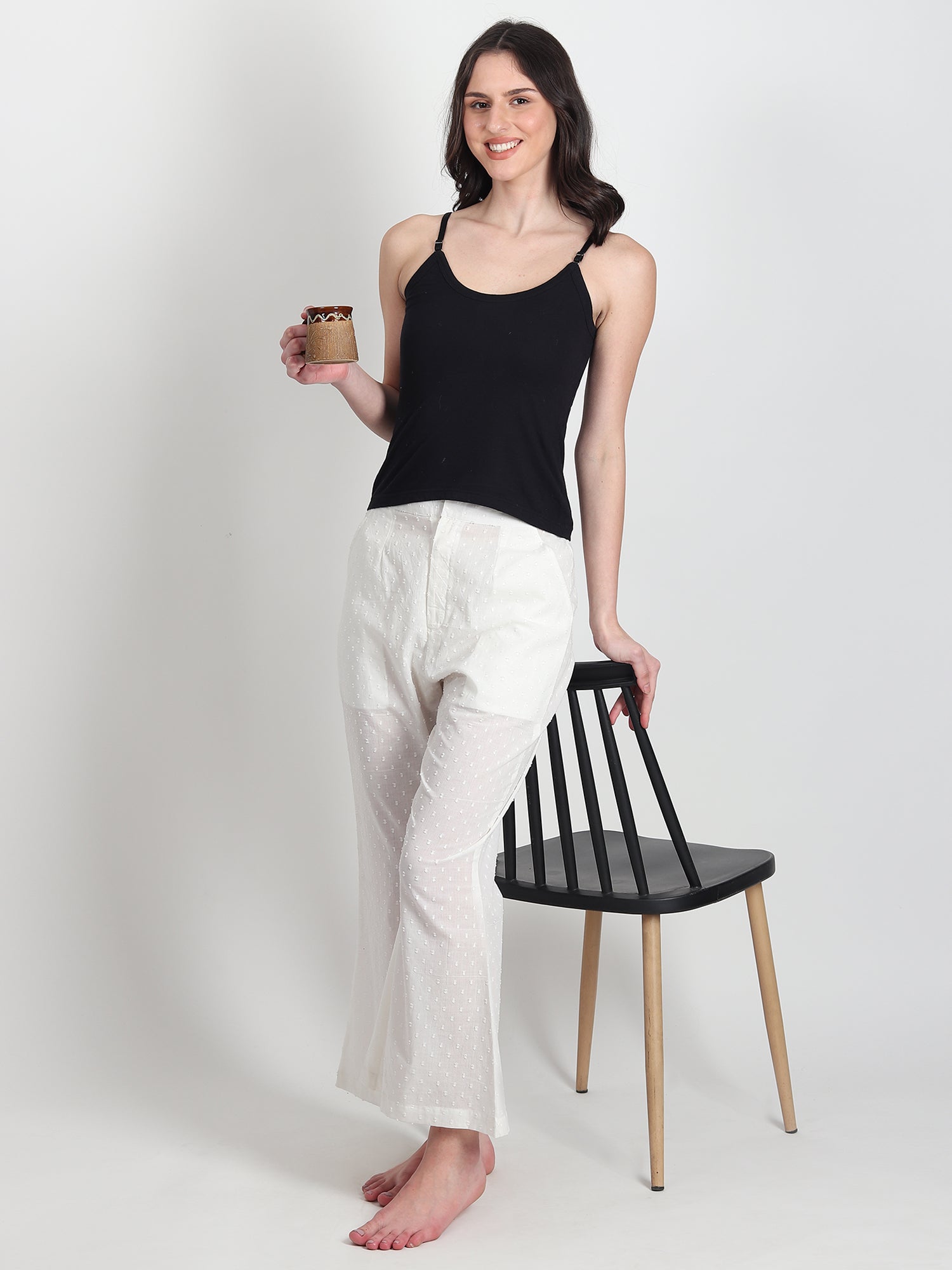 Arden White Cotton pants