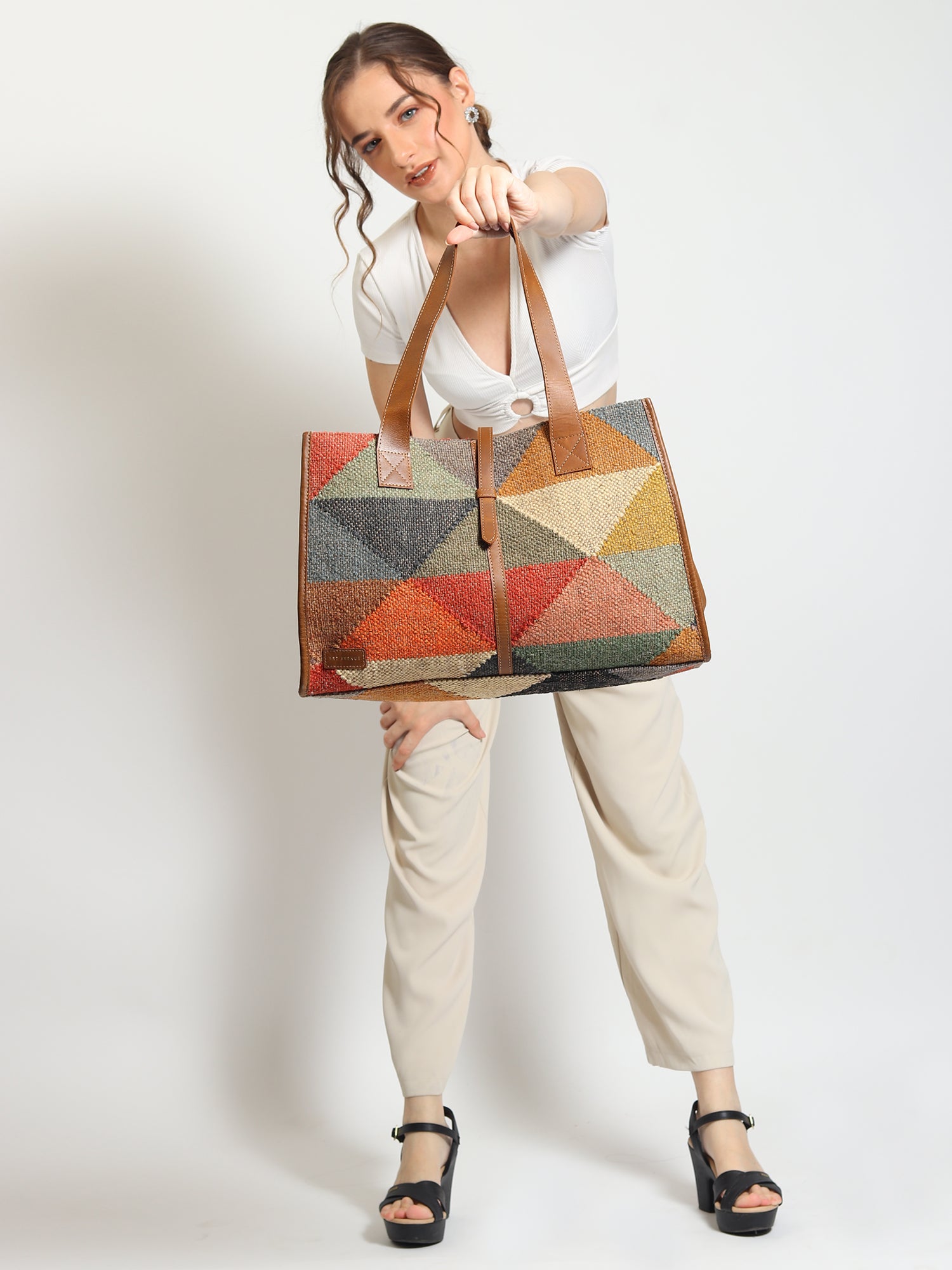 UMBRA - KILIM & LEATHER HAND BAG