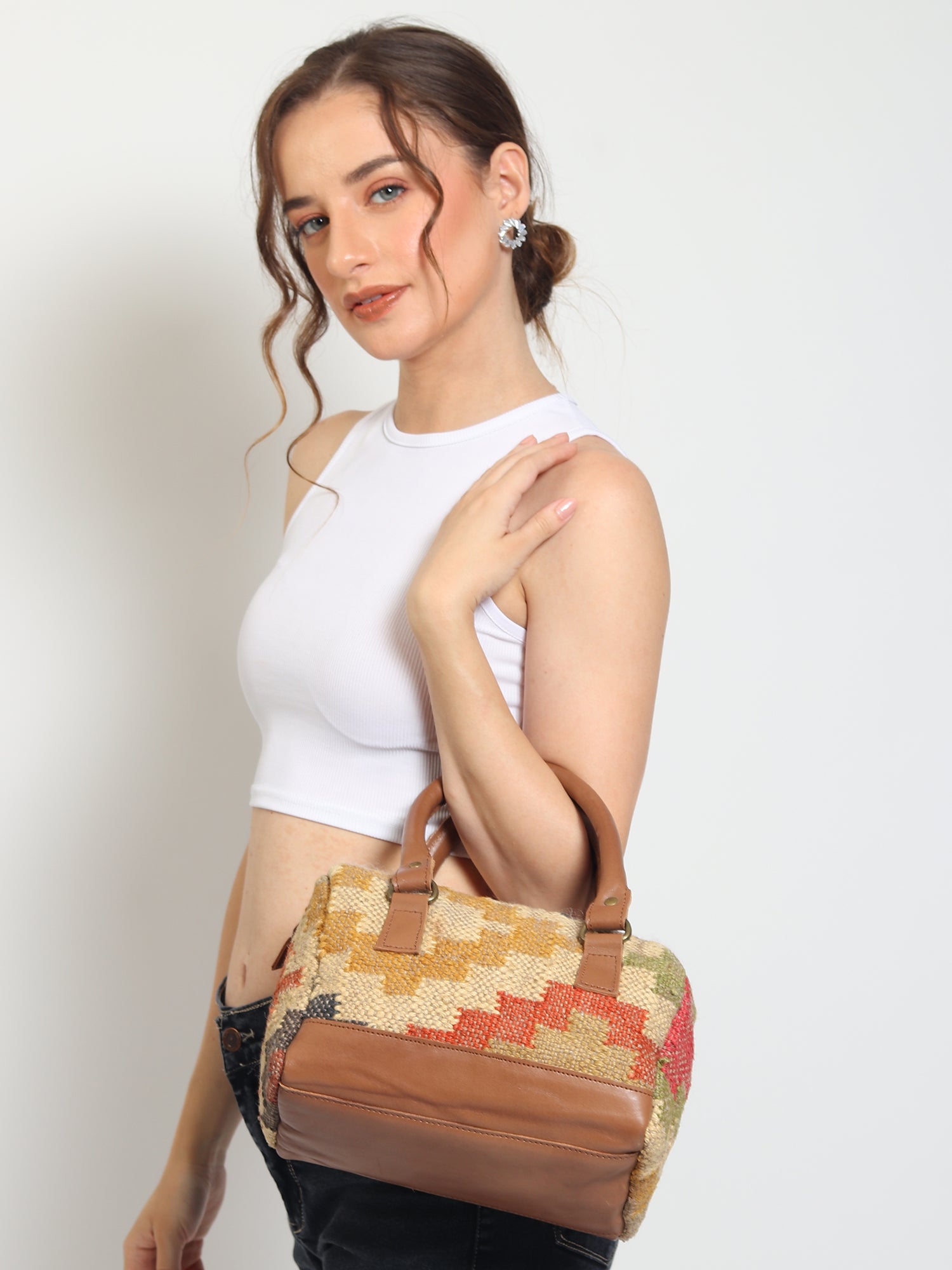 DIGILENT - KILIM & LEATHER DUFFLE BAG