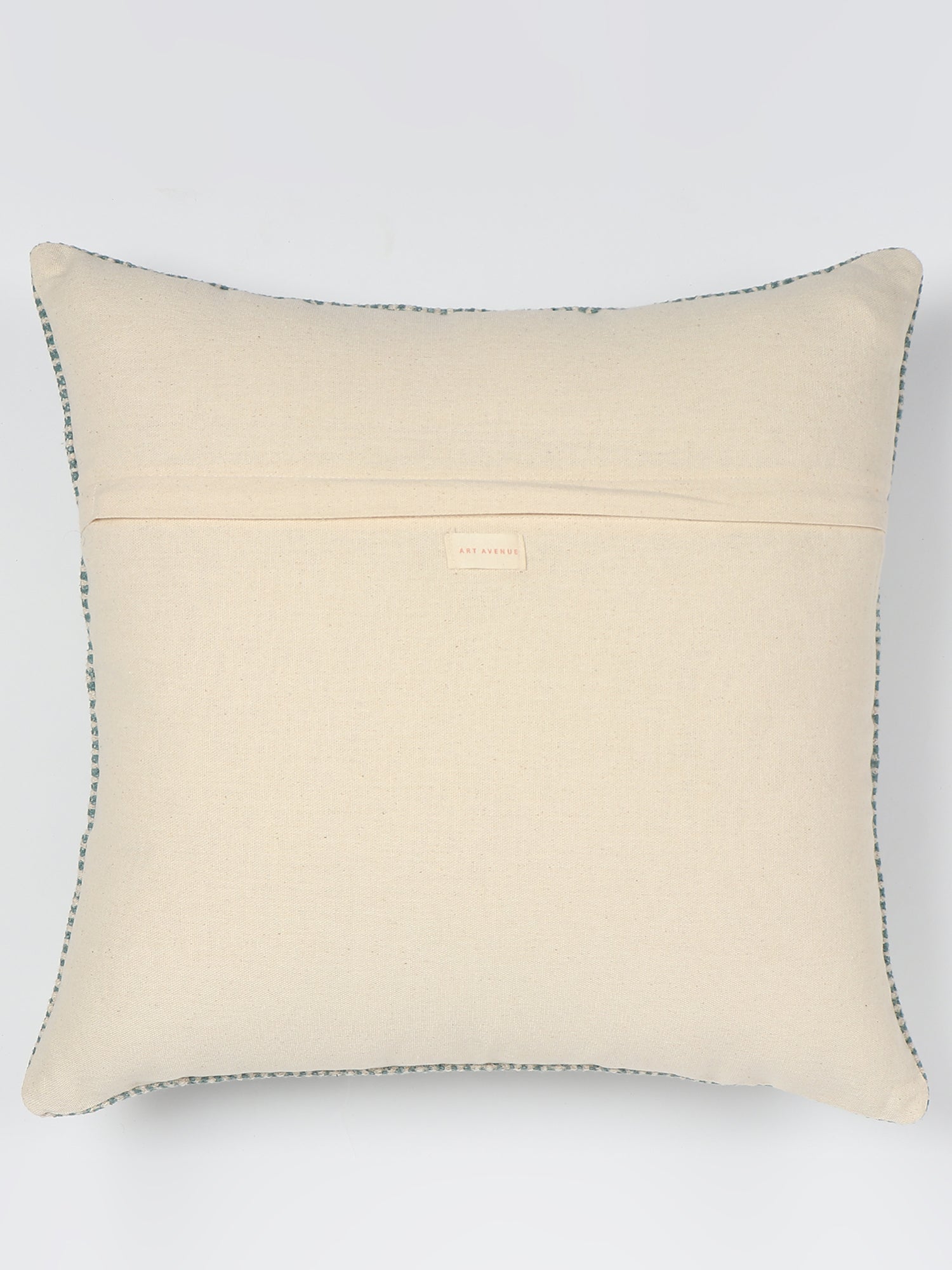 AELLA - BLOCK PRINTED EMBROIDERY SQUARE CUSHION COVER