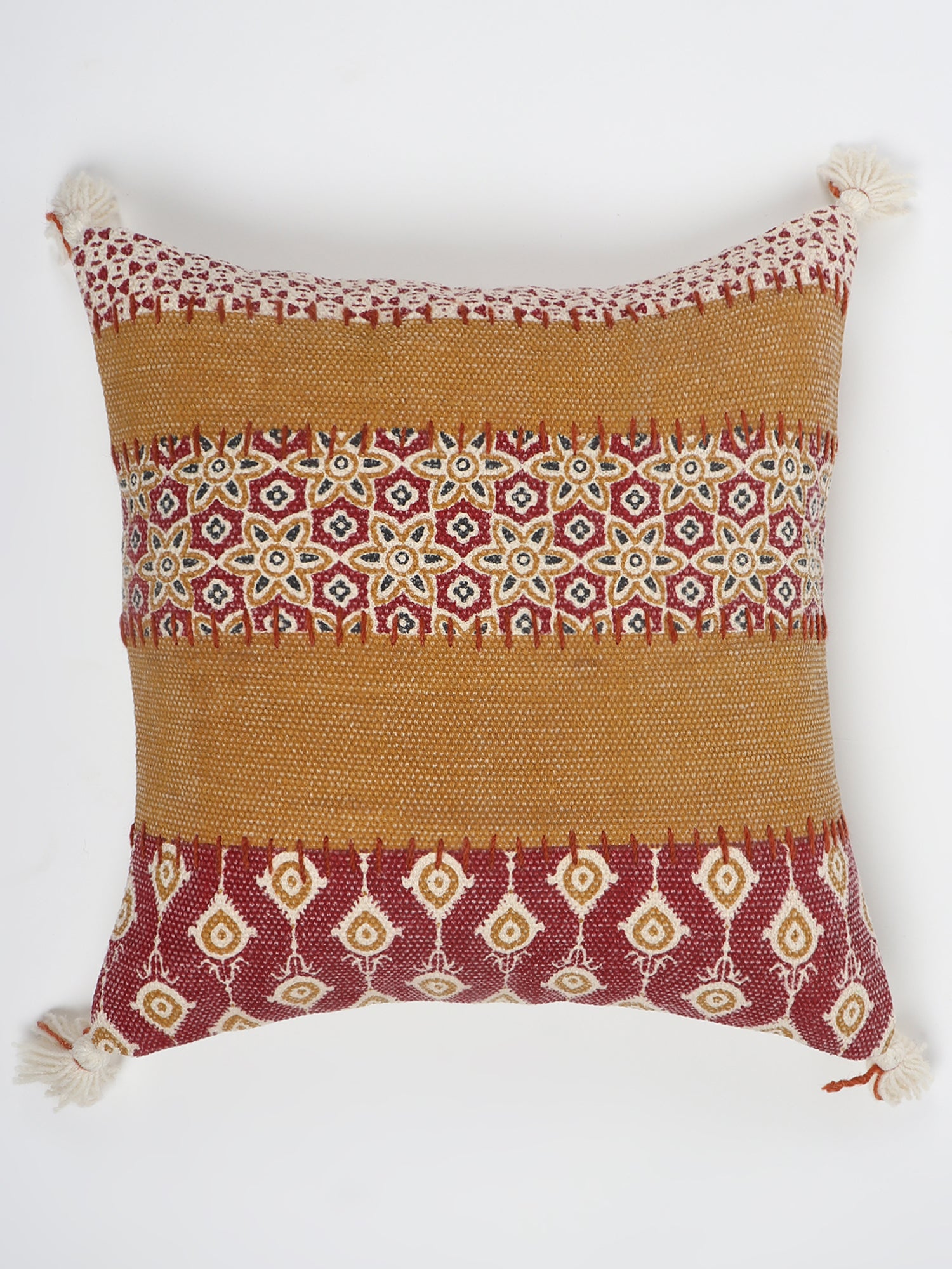 BORDER - SQUARE CUSHION COVER - BROWN