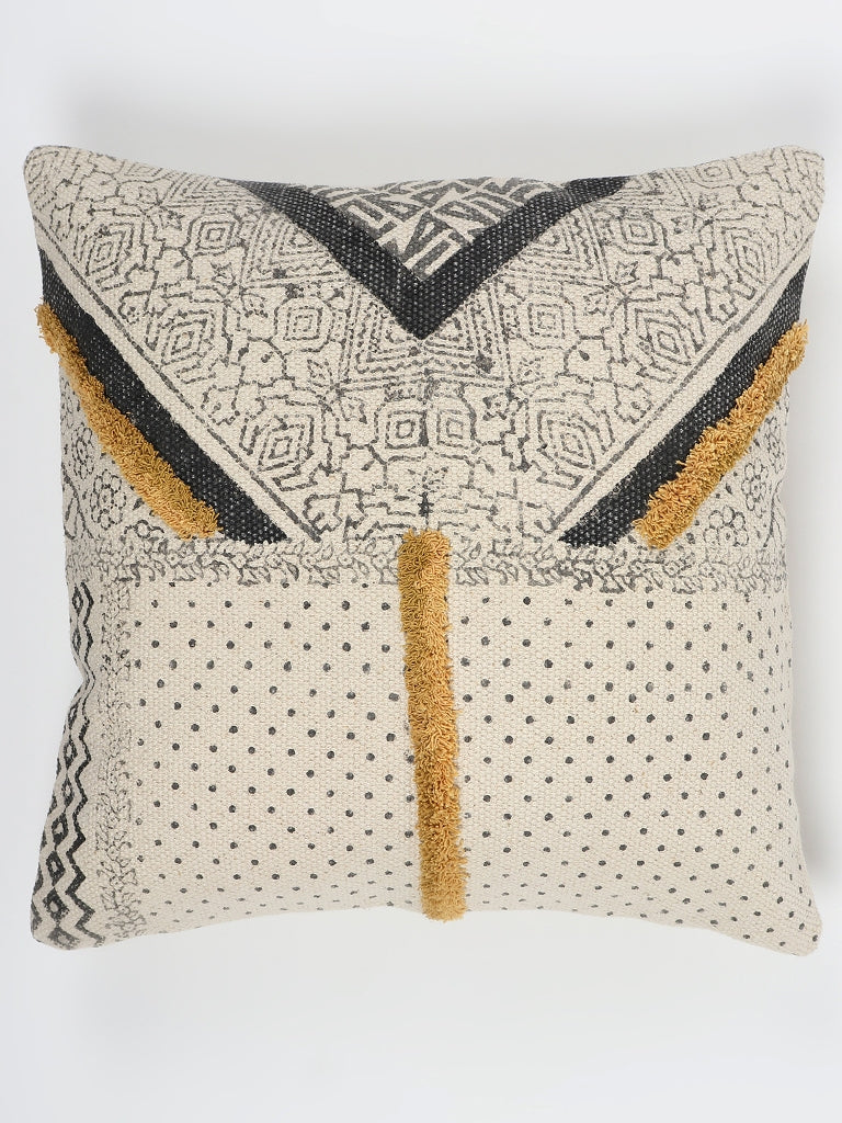 LILITH - BLOCK PRINTED Shaggy SQUARE CUSHION COVER