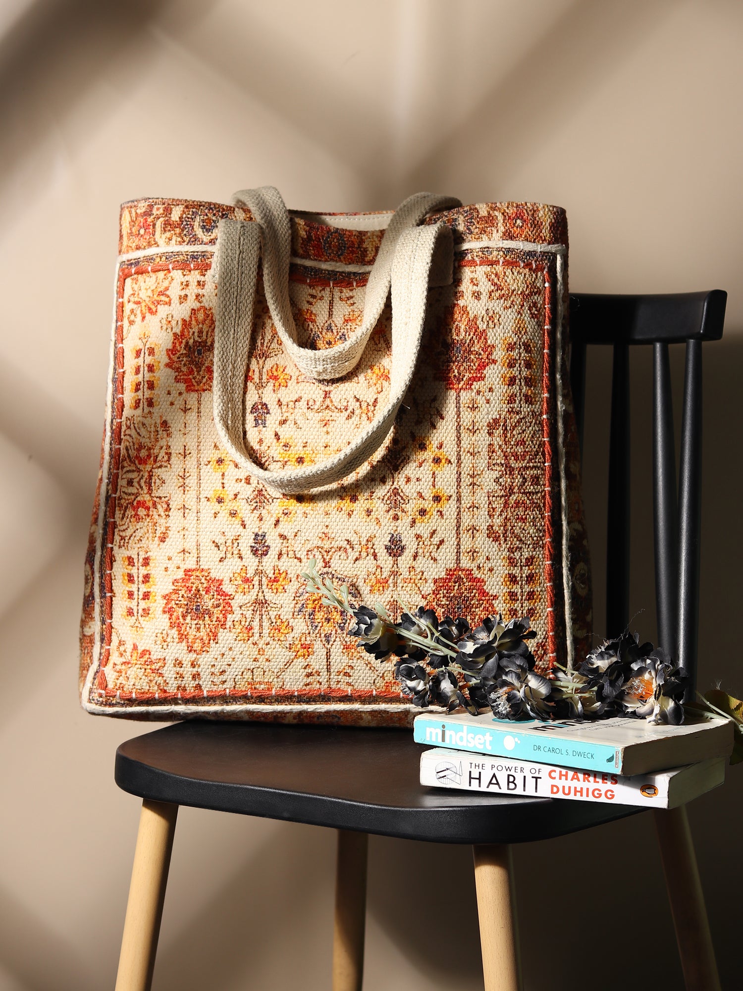 ADRIA - HAND BLOCK COTTON PRINTED TOTE BAG