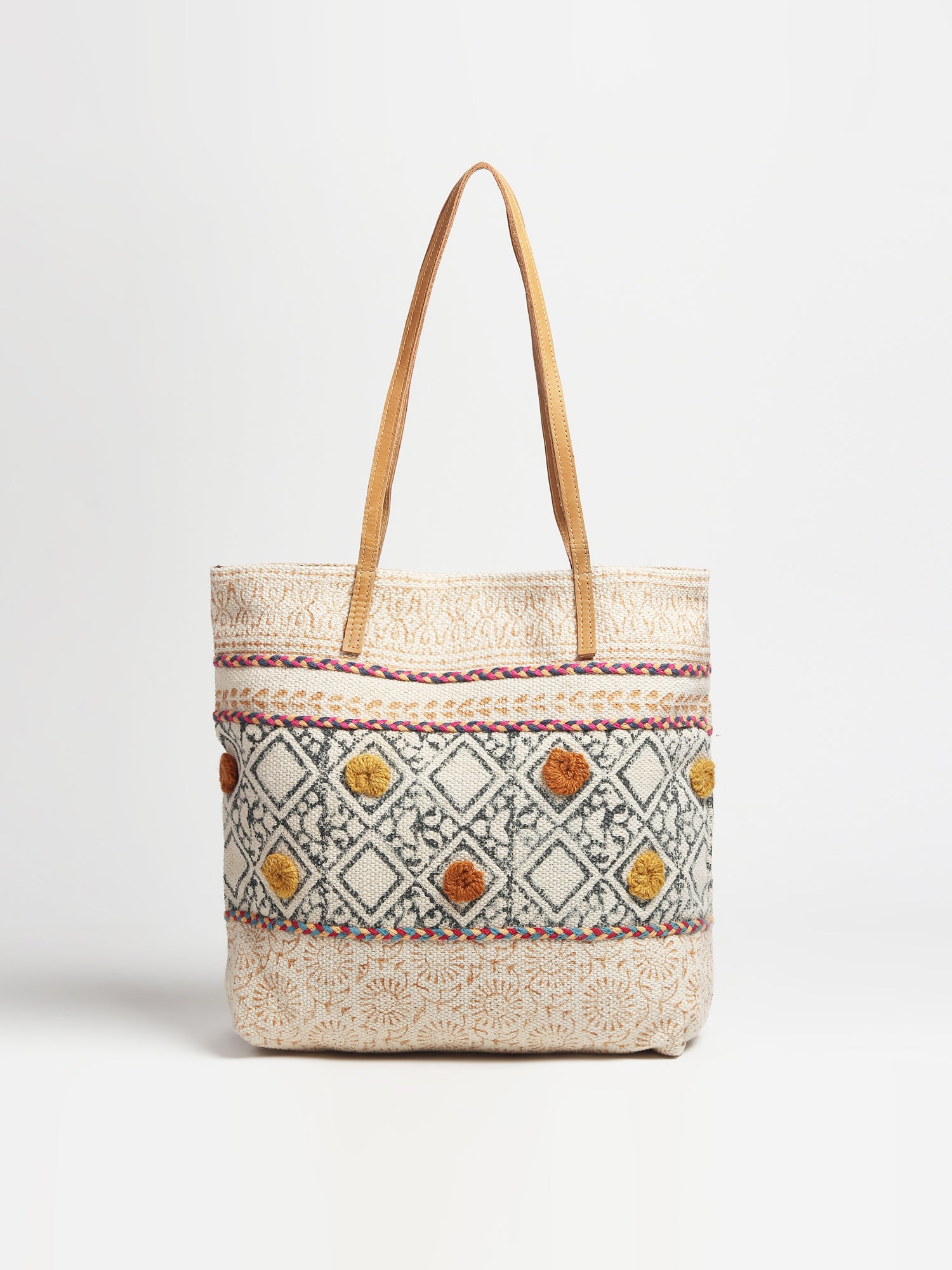 MAIZE - BLOCK PRINT TOTE  BAG