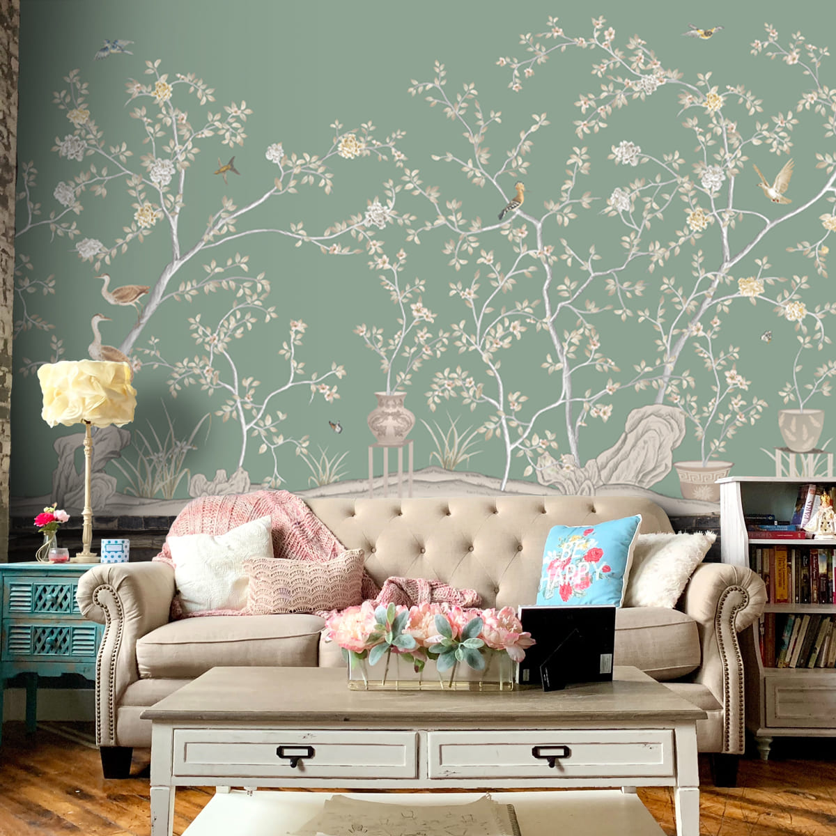 Verde Elegance, Customised Chinoiserie Wallpaper