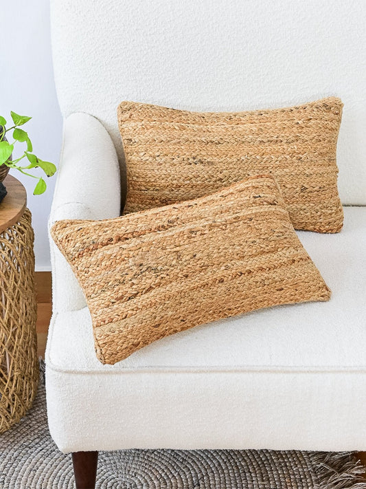 BELLARY- LUMBAR CUSHION COVER - JUTE BRAIDED - ART AVENUE