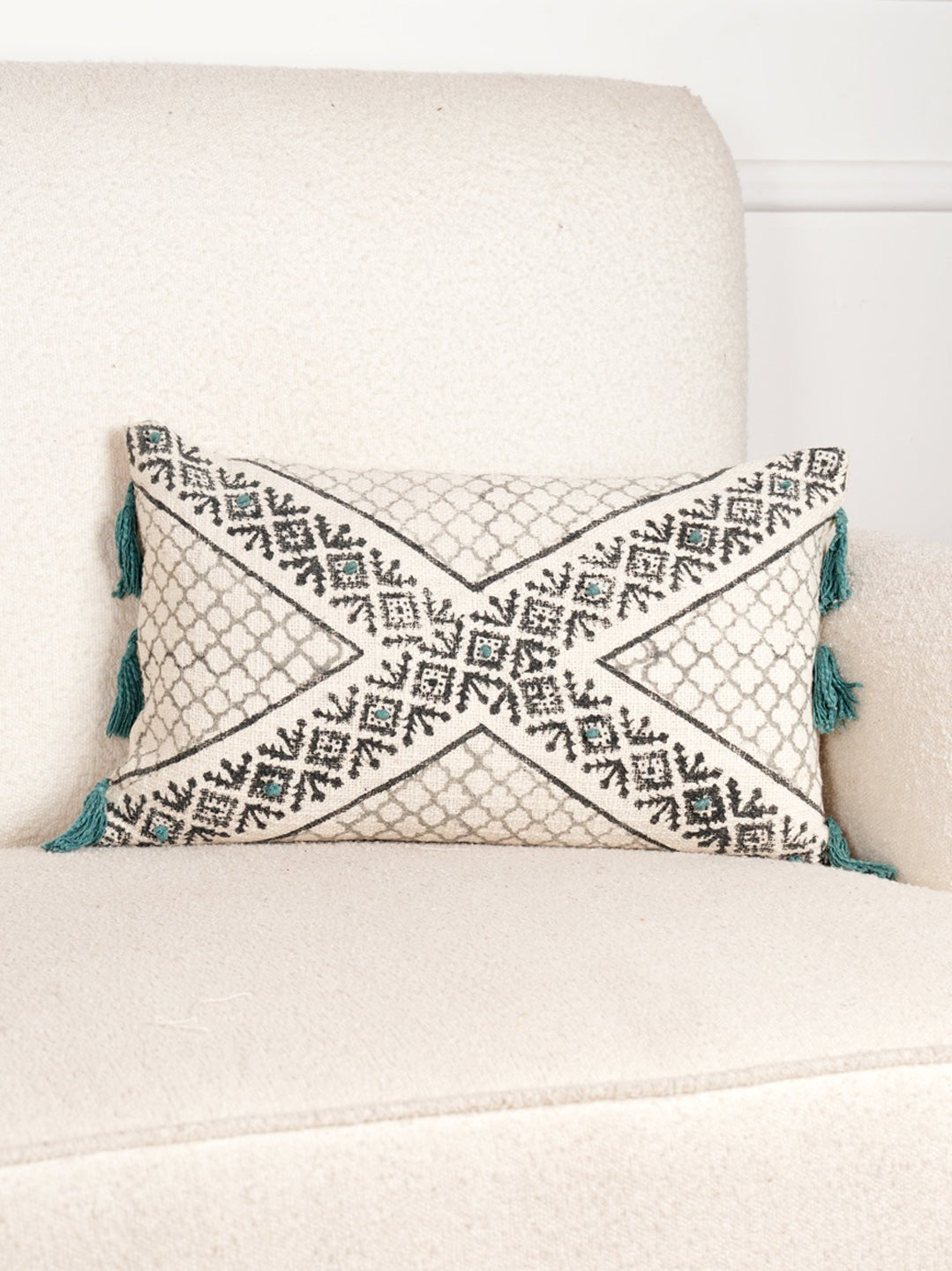 AMARA - BLOCK PRINTED LUMBAR CUSHION COVER - ART AVENUE