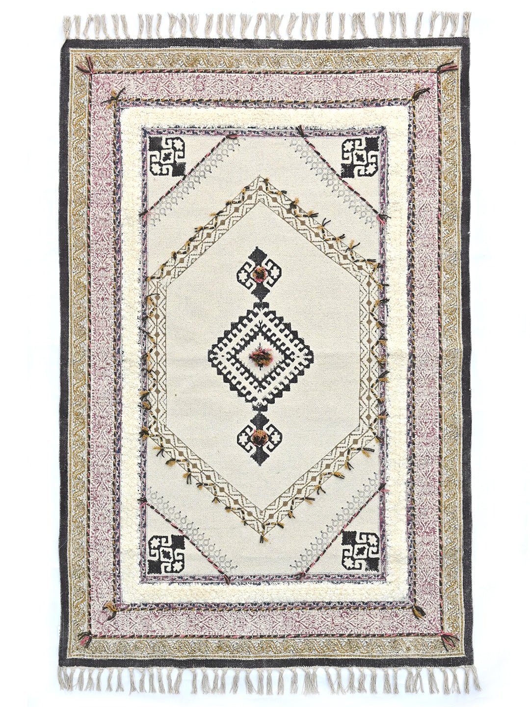 ESTARIE - BLOCK PRINTED RUG - ART AVENUE