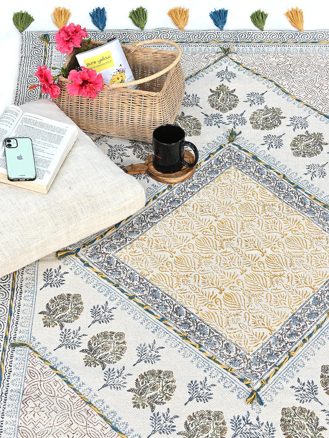 JENDUEKI - BLOCK PRINTED RUG - ART AVENUE