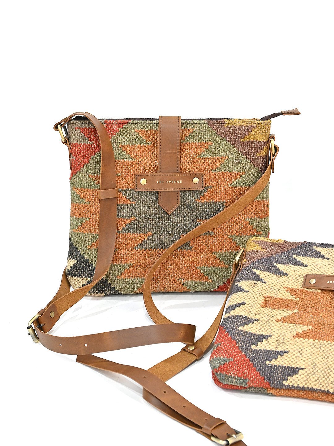 COMFREY - KILIM & LEATHER BAG - ART AVENUE