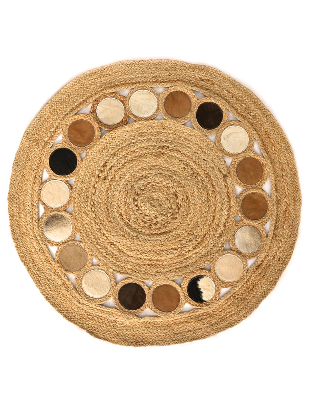 CONKLIN- ROUND JUTE BEIGE BROWN RUG - ART AVENUE