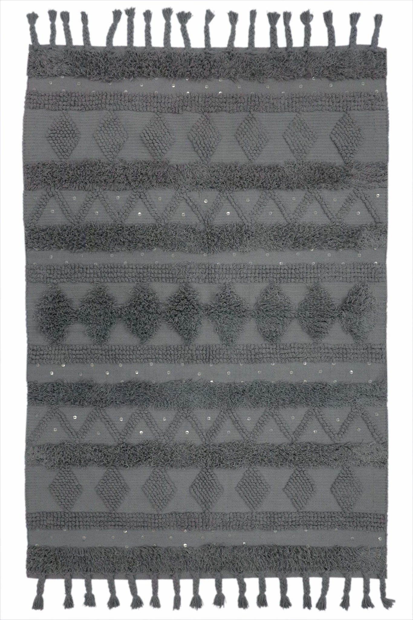 BARI -HANDWOVEN RUG - GREY - ART AVENUE