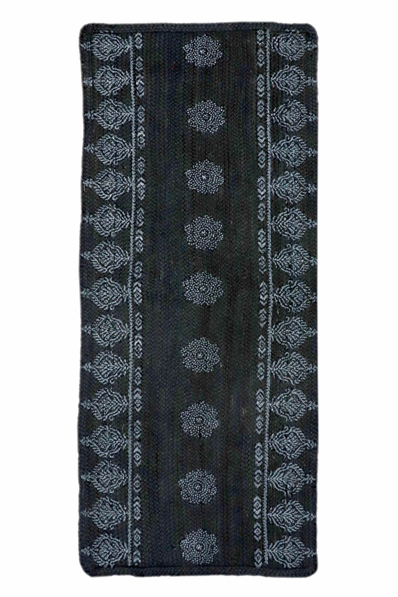 BASIC -BRAIDED FLOOR RUNNER - BLACK - ART AVENUE