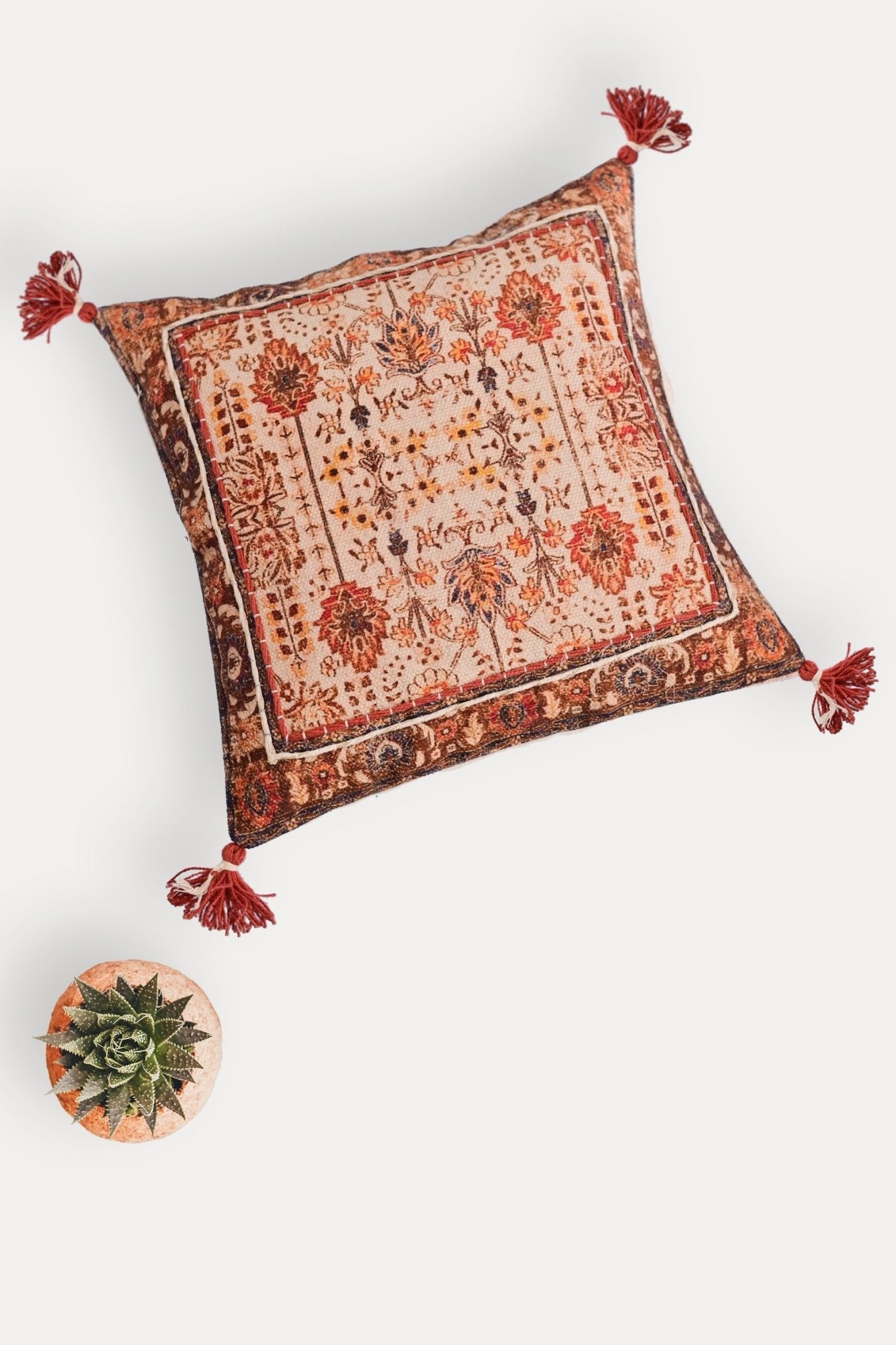 CALGARY - SQUARE CUSHION COVER - BROWN - ART AVENUE