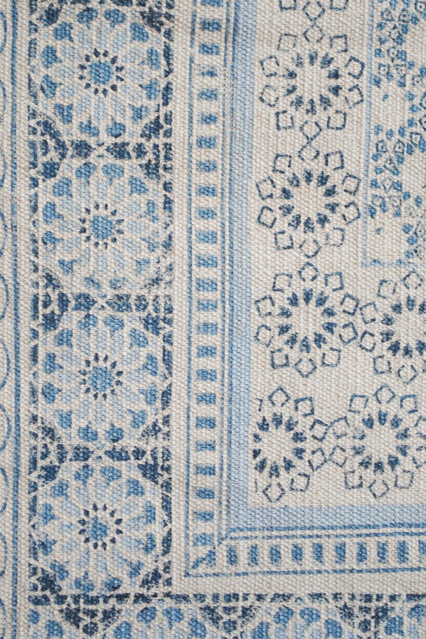 CHANDLER - BLOCK PRINTED RUG - BLUE - ART AVENUE