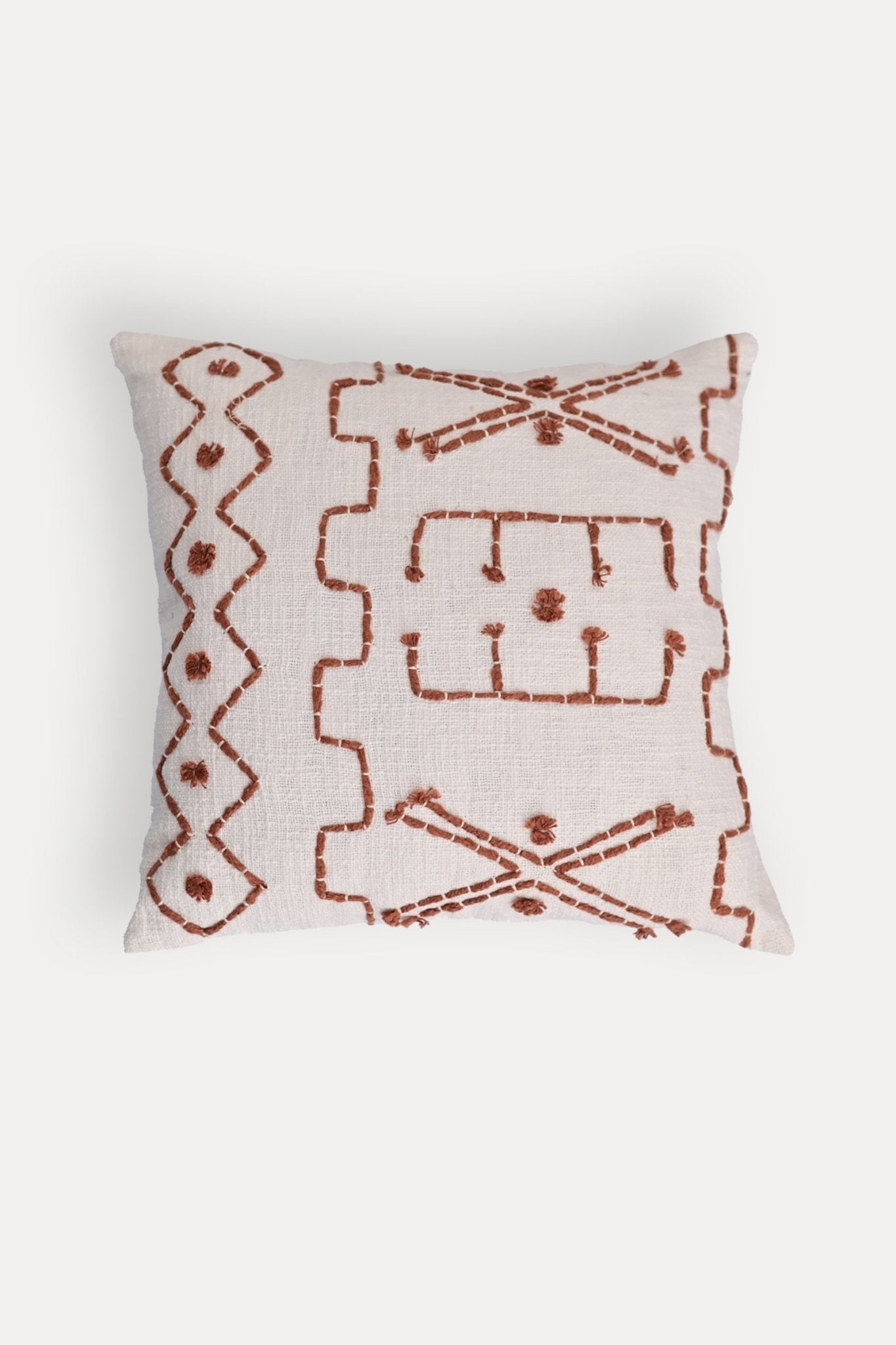 ELIMA- SQUARE CUSHION COVER -WHITE - ART AVENUE