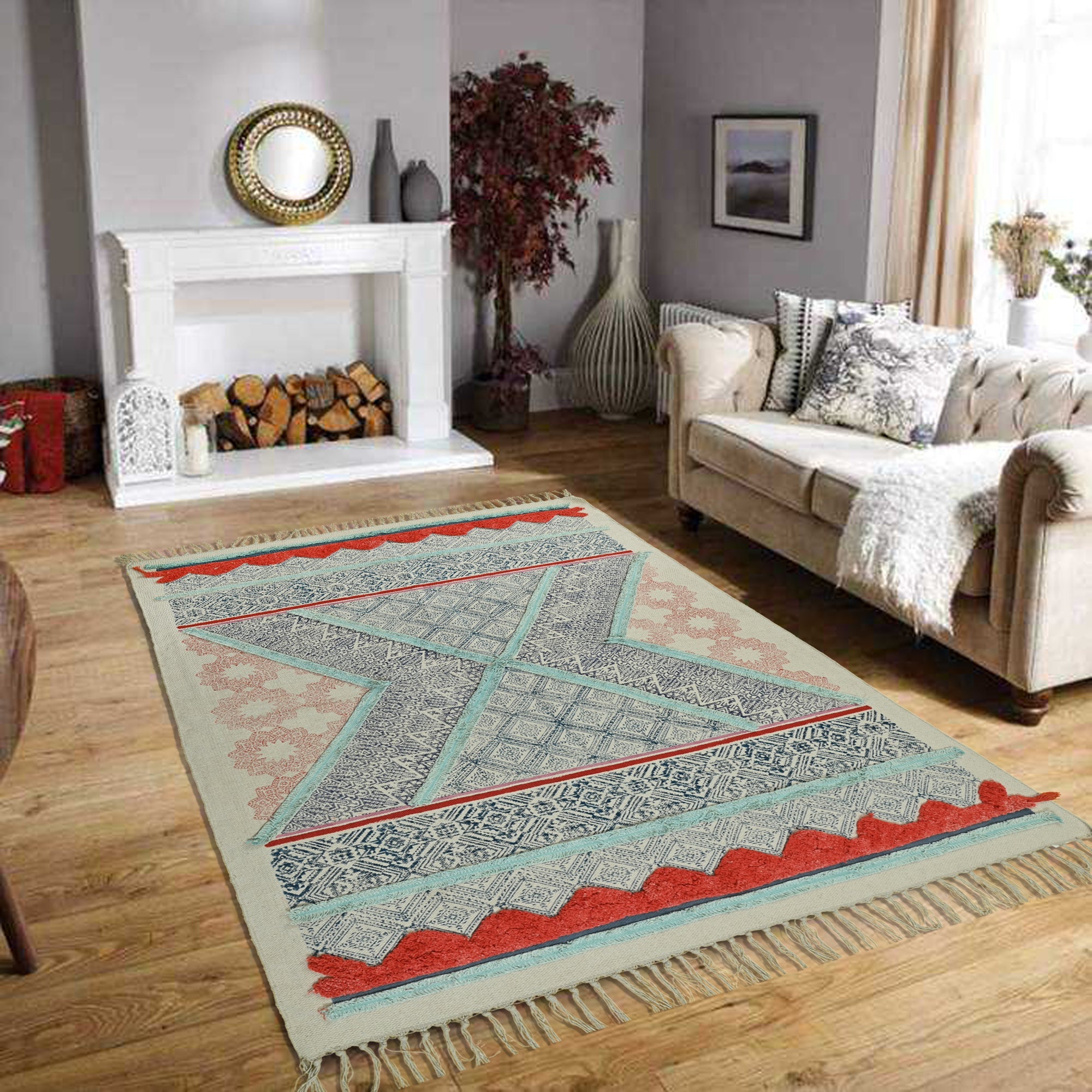 EMIR - BLOCK PRINTED RUG - ART AVENUE