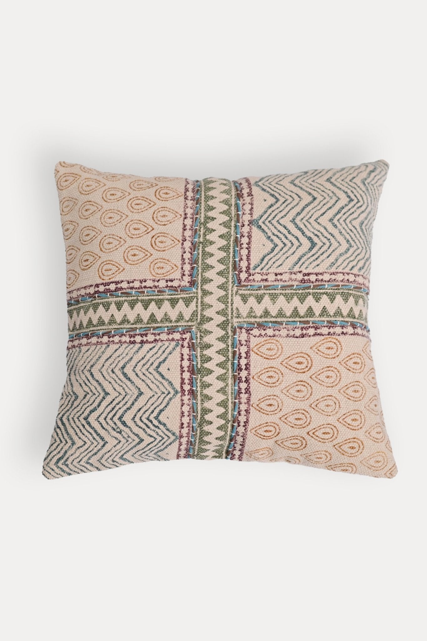 KAMAN - SQUARE CUSHION COVER - BEIGE - ART AVENUE