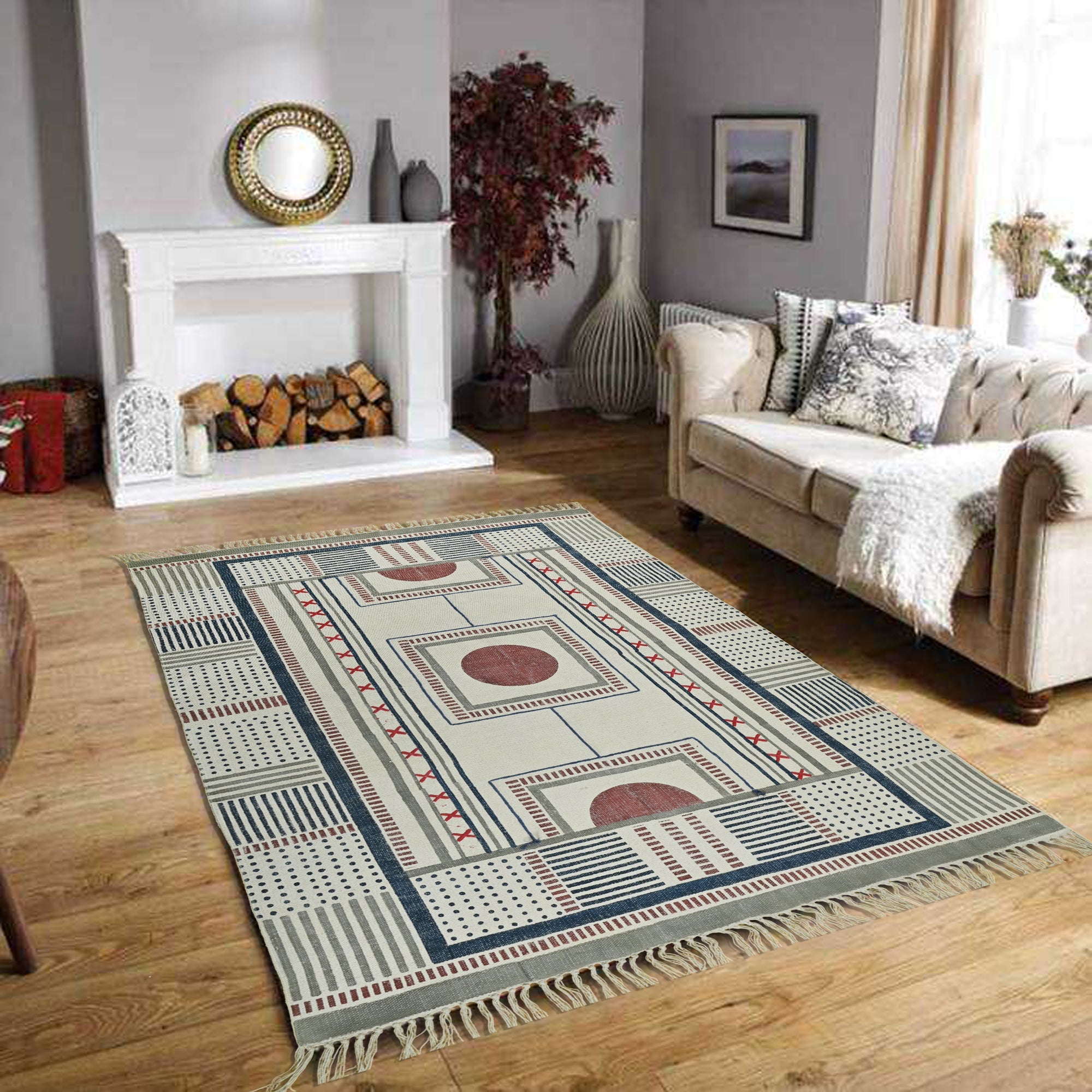 NARCISS - BLOCK PRINTED RUG - ART AVENUE