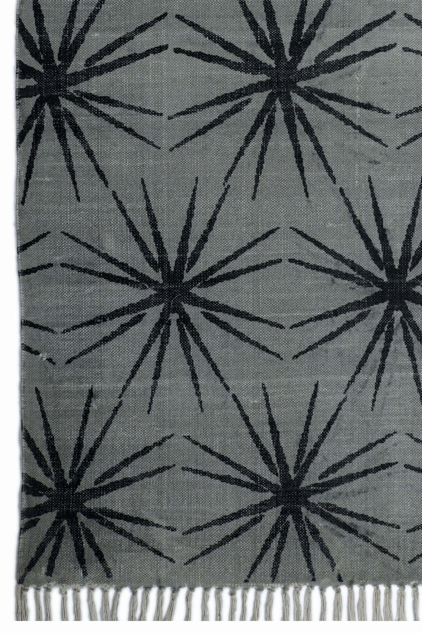 NOWAR - BLOCK PRINTED RUG - GREY - ART AVENUE