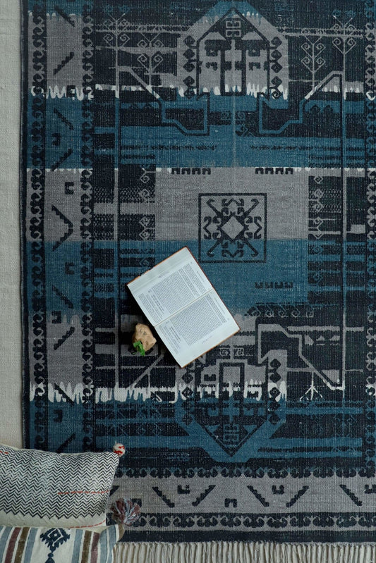 PHULERA - PRINTED RUG - TURQUOISE - ART AVENUE