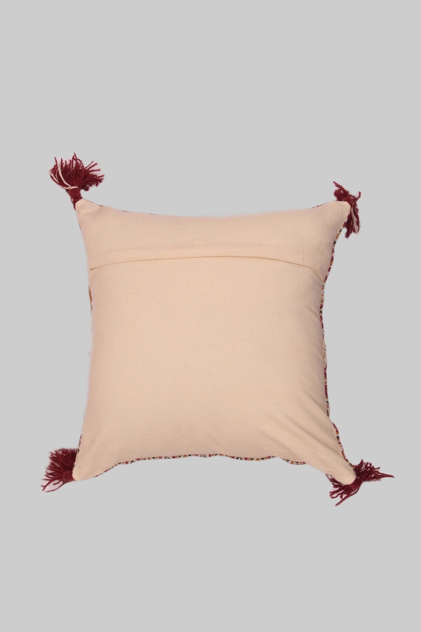 ROUGH - SQUARE CUSHION COVER -MAROON - ART AVENUE