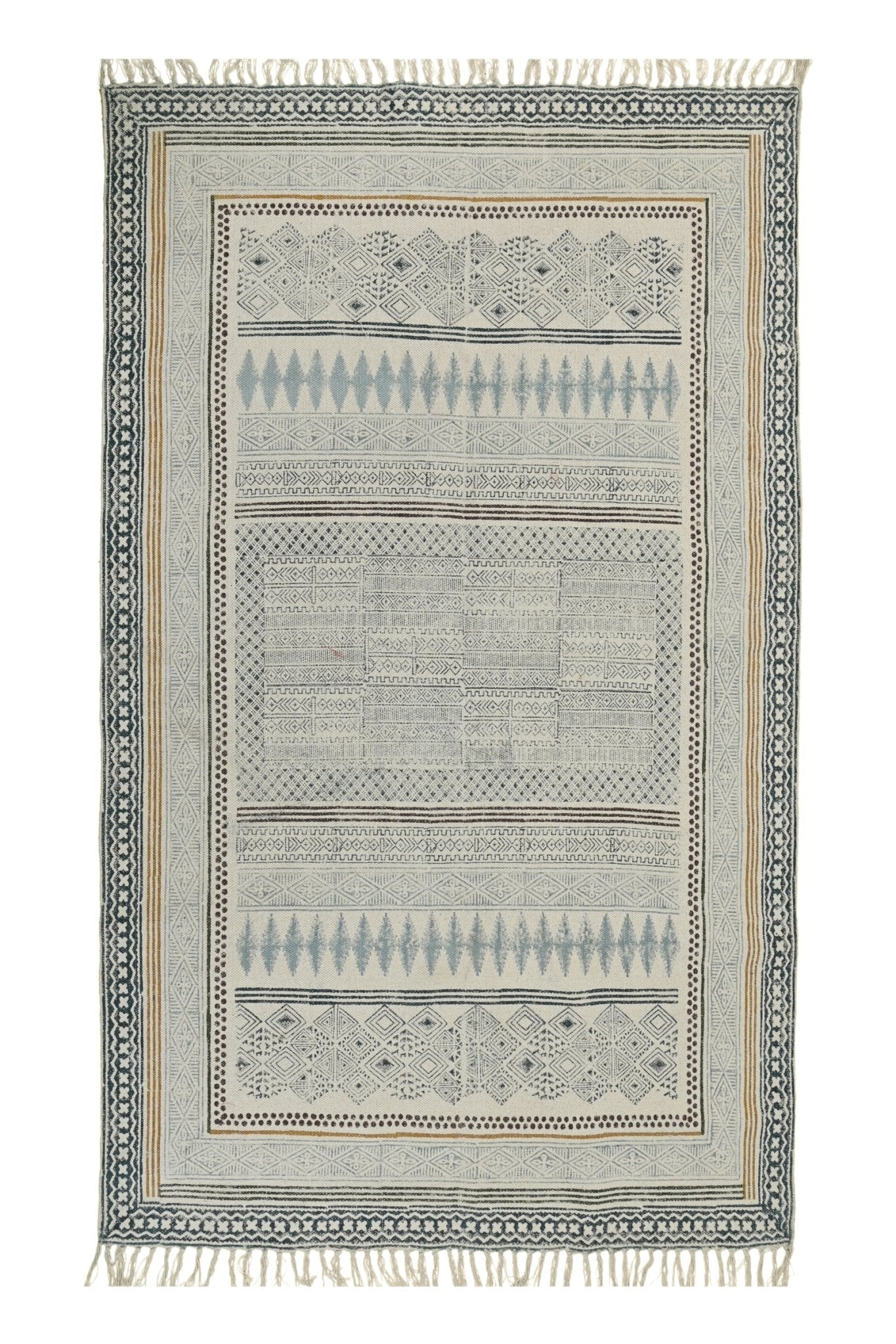 SNOWDROP - BLOCK PRINTED RUG - ART AVENUE