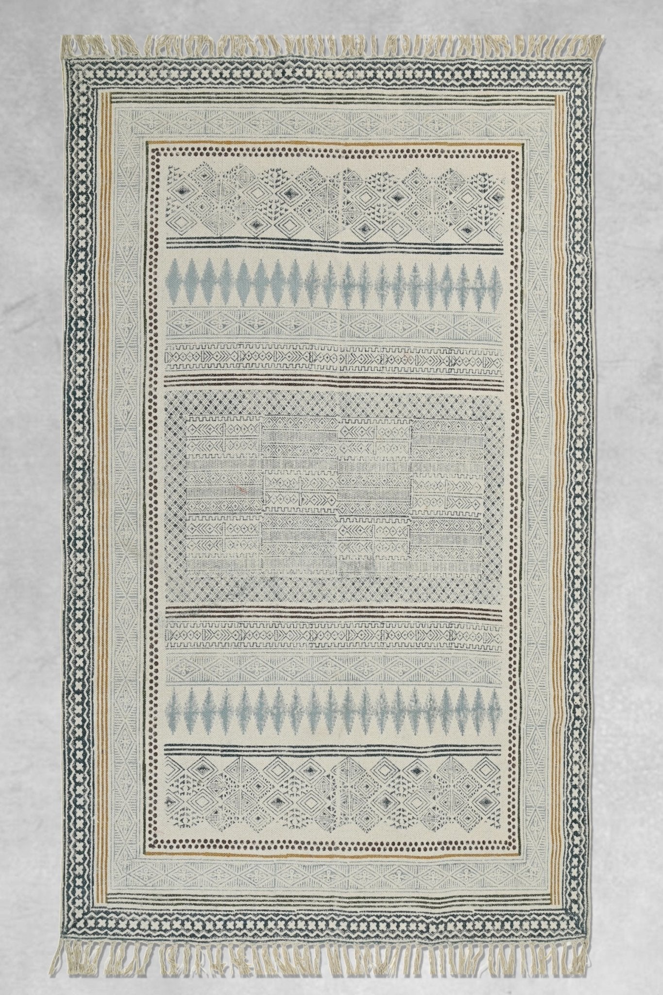 SNOWDROP - BLOCK PRINTED RUG - ART AVENUE