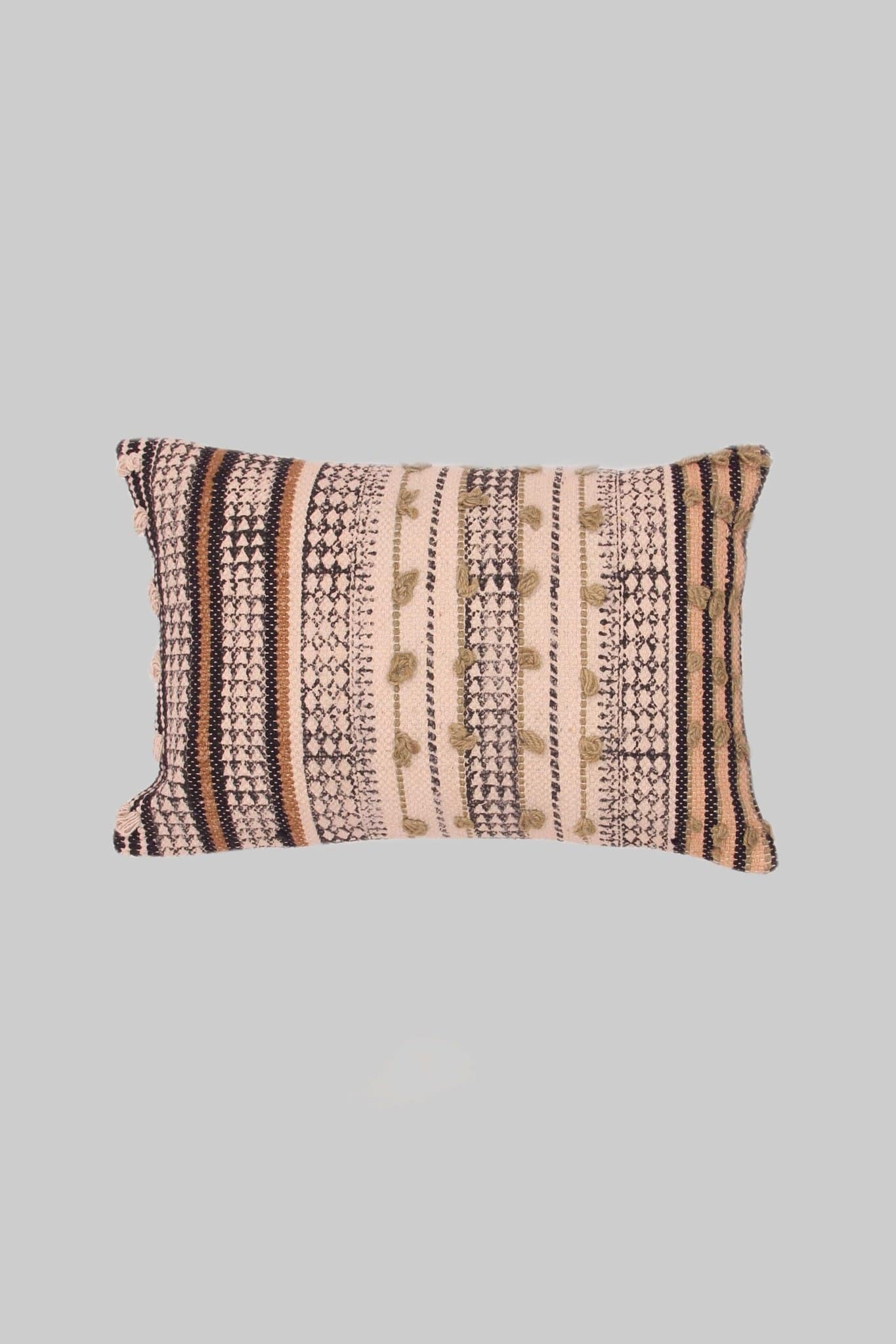 STRAIGHT - LUMBAR CUSHION COVER -GREY - ART AVENUE