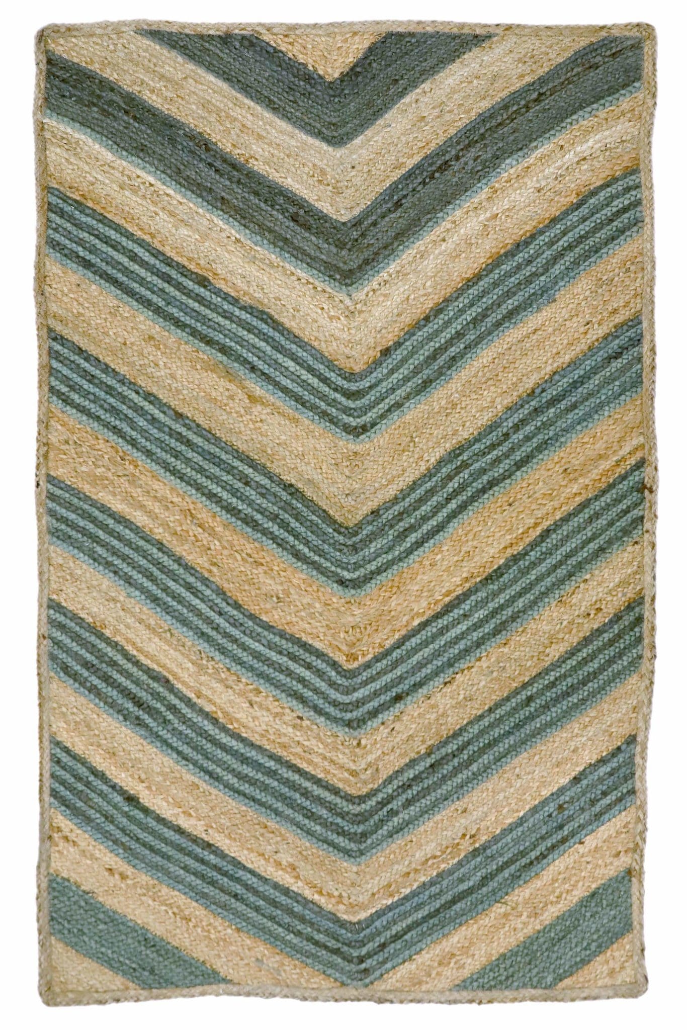 VIRGO -JUTE WOVEN RUG - BEIGE/GREEN - ART AVENUE